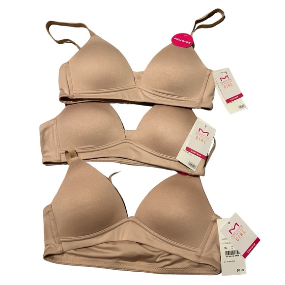 NWT Madeinform Girl’s pullover bra nude 32A Bundle of 3 - Picture 1 of 6